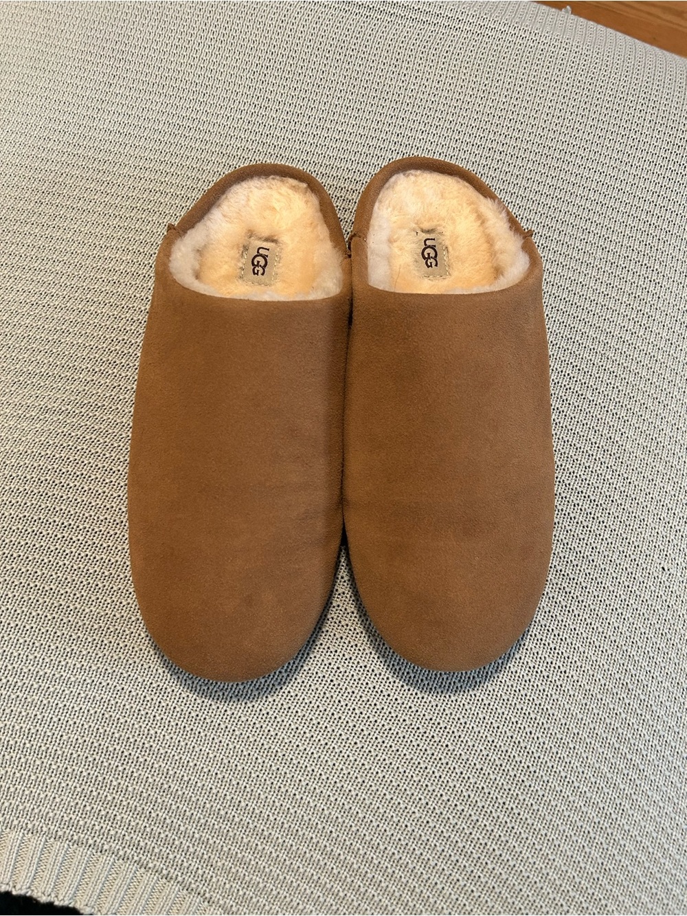 UGG Chestnut Suede Shearling Mule Slippers